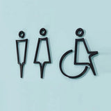 Luxury Matt Surface Metal Washroom Sign, Bathroom Sign, Restroom Sign, Toilet Sign, Disabled Sign