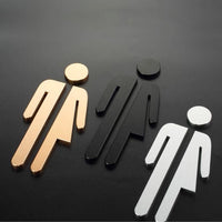 Luxury Matt Surface Metal Unisex Washroom Sign, Bathroom Sign, Restroom Sign, Toilet Sign