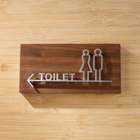 Custom Walnut Wood with Aluminium Washroom Sign, Bathroom Sign, Restroom Sign, Toilet Sign