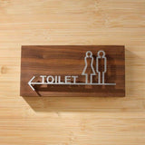 Custom Walnut Wood with Aluminium Washroom Sign, Bathroom Sign, Restroom Sign, Toilet Sign