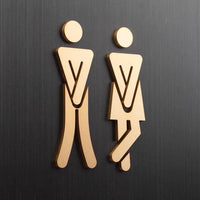 Luxury Matt Surface Metal Washroom Sign, Bathroom Sign, Restroom Sign, Toilet Sign