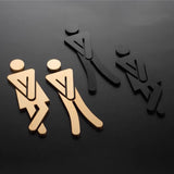 Luxury Matt Surface Metal Washroom Sign, Bathroom Sign, Restroom Sign, Toilet Sign