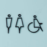 Luxury Matt Surface Metal Washroom Sign, Bathroom Sign, Restroom Sign, Toilet Sign, Disabled Sign