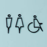 Luxury Matt Surface Metal Washroom Sign, Bathroom Sign, Restroom Sign, Toilet Sign, Disabled Sign