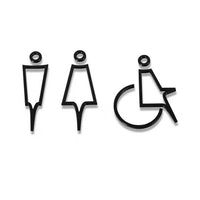 Luxury Matt Surface Metal Washroom Sign, Bathroom Sign, Restroom Sign, Toilet Sign, Disabled Sign